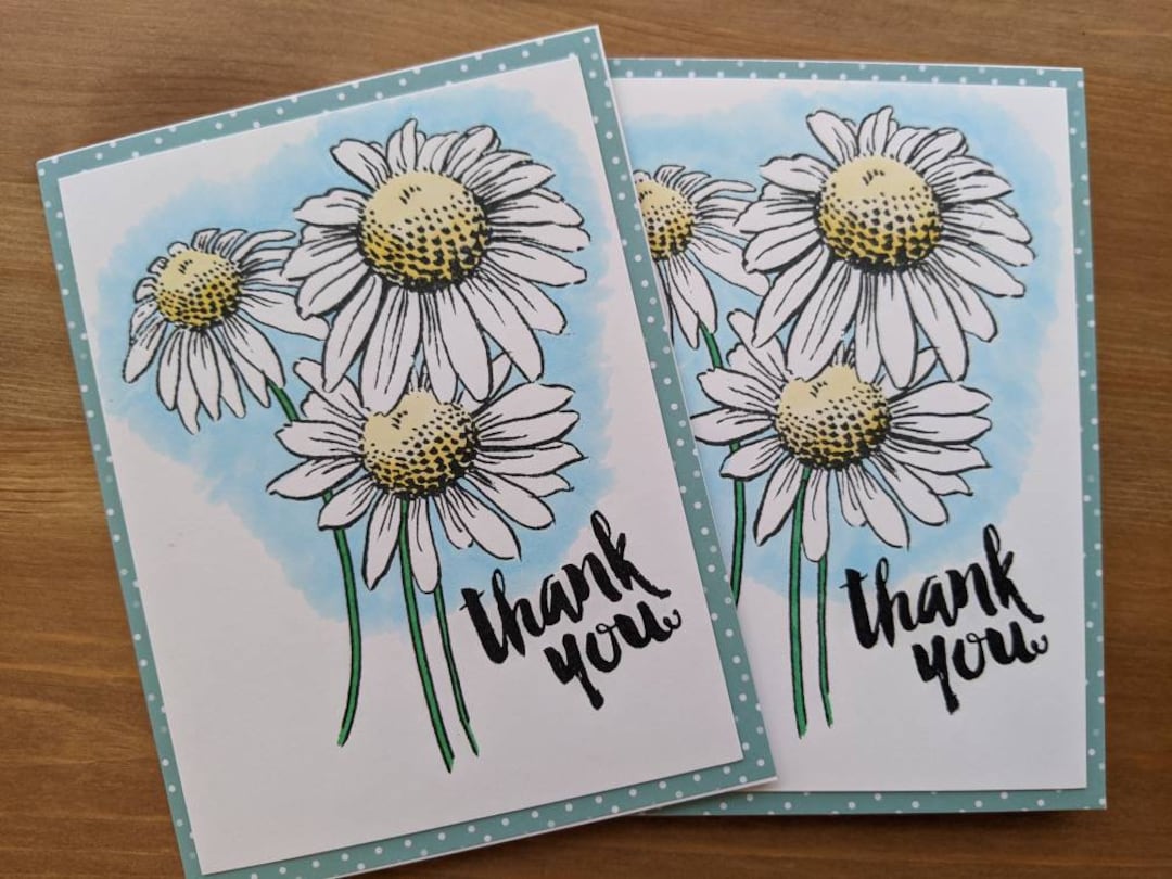Thank You Greeting Card With Envelope - Daisy Cards - Floral Cards ...