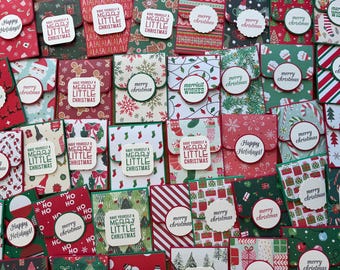 Assorted Christmas and Holiday Gift Card Holders - Festive Gift Card Holders - Thank You Gift Cards - Stocking Stuffers - Set of 2