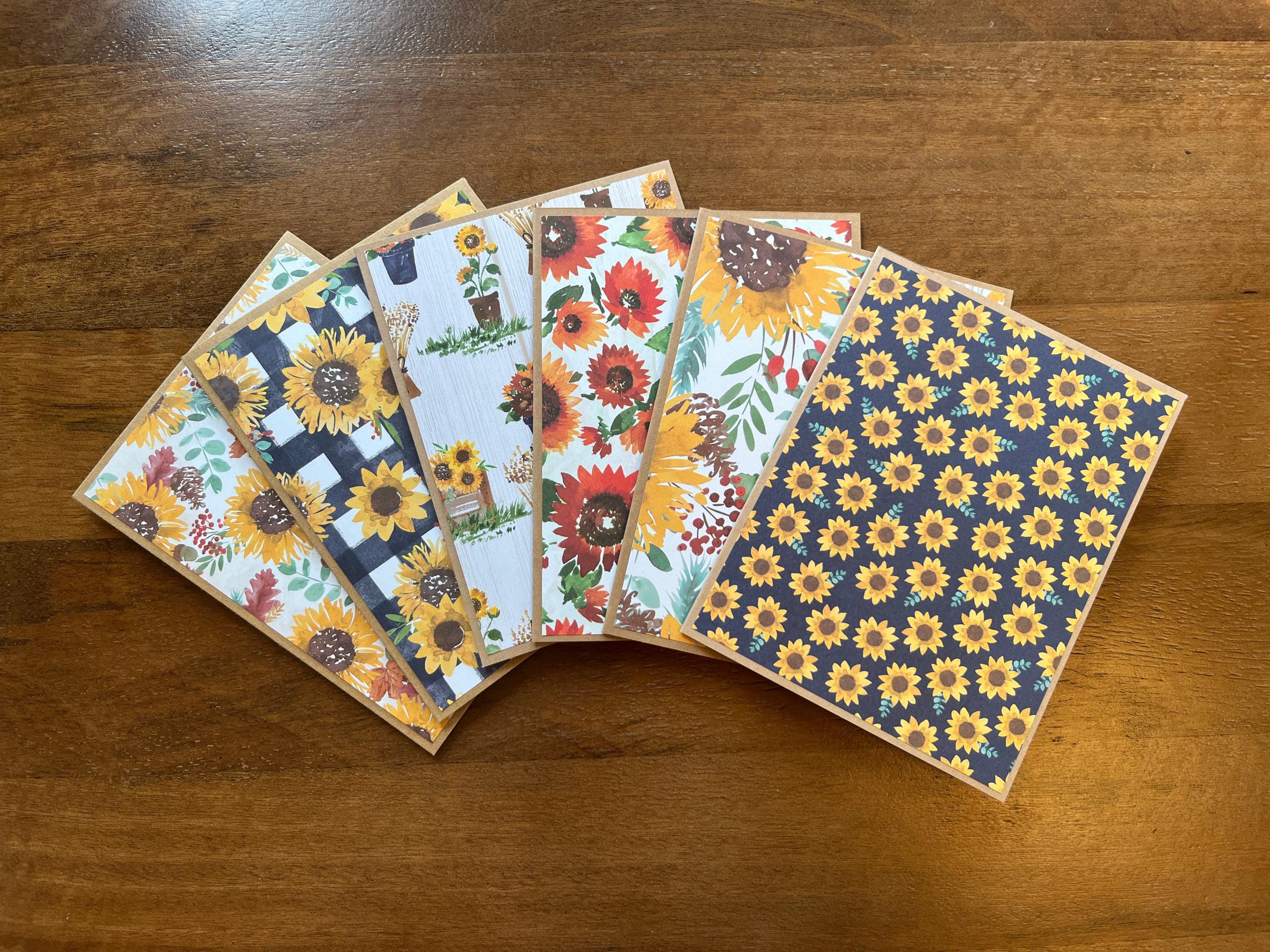 Assorted Sunflower Note Cards With Envelopes - Thank You Cards - Fall ...