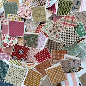 Assorted Mini Note Cards - Love Notes - Lunch Box Notes - Tags - Blank Mini Note Cards - Handmade 2&quot;x2&quot; Cards - Set of 25