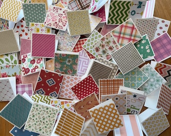 Assorted Mini Note Cards - Love Notes - Lunch Box Notes - Tags - Blank Mini Note Cards - Handmade 2"x2" Cards - Set of 25