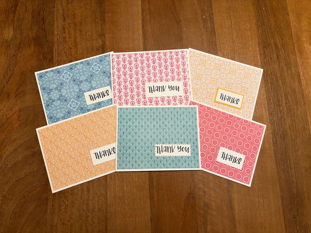 Thank You Note Cards With Envelopes – Set of 6. Handmade Blank Spring ...