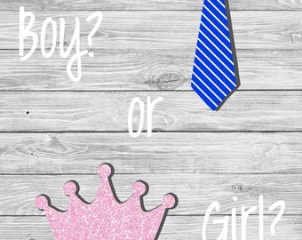 Gender Prediction, Gender Reveal Ideas, Gender Reveal Party Stickers, Tutus and Ties, Gender Announcement, Gender Guessing Game, GR13