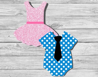 Gender Prediction, Gender Reveal Ideas, Gender Reveal Party Stickers, Tutus and Ties, Gender Announcement, Gender Guessing Game, GR06
