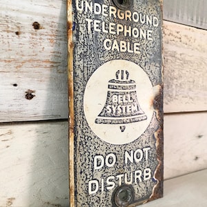 Bell System Sign - Vintage AT&T Porcelain Signs - Underground Telephone ...