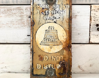 Bell System Sign Vintage AT&T Porcelain Signs Underground Telephone ...