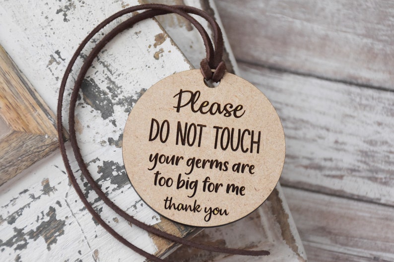 Do Not Touch Baby Car Seat Tag Your Germs Are Too Big For Me Stroller Sign Carseat Signs Newborn Baby Shower Gift Engraved Wood image 1
