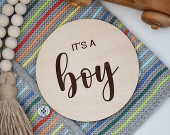 Gender Reveal Sign - It’s A Boy It’s A Girl - Newborn Hospital Photo Prop - Baby Shower Gift - Wood Rustic Boho Photography Decor
