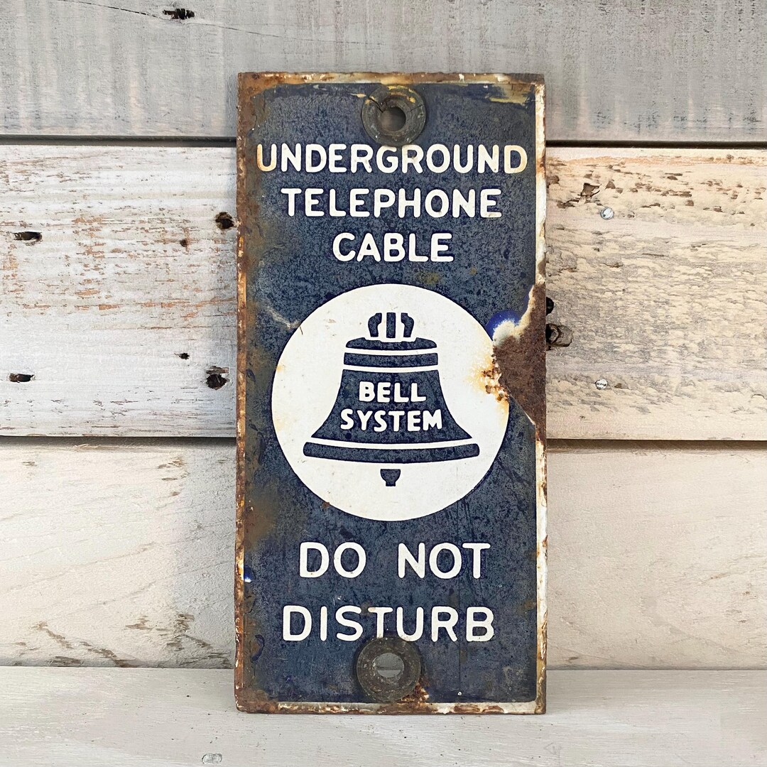 Bell System Sign - Vintage AT&T Porcelain Signs - Underground Telephone ...