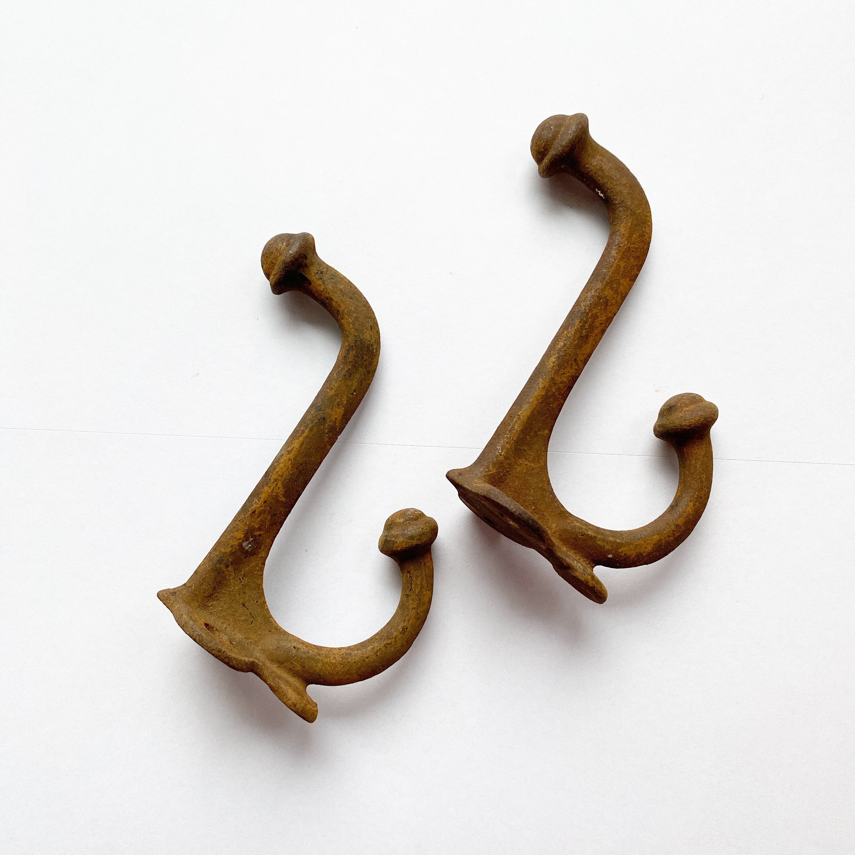 Vintage Metal Hooks Set of 2 Antique Solid Hat Hook DIY Etsy