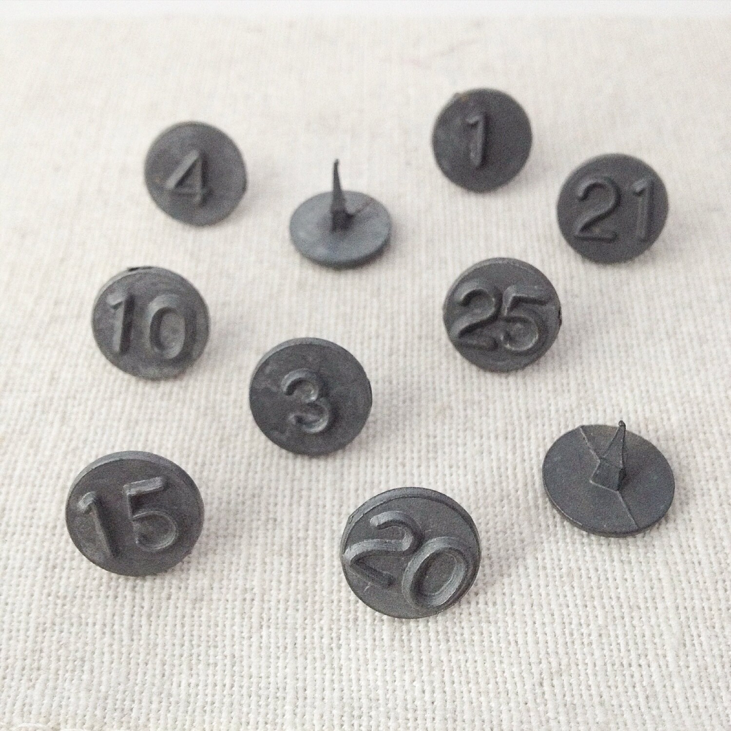 Vintage Thumb Tacks Full Set of 25 Pins Antique Acro Etsy