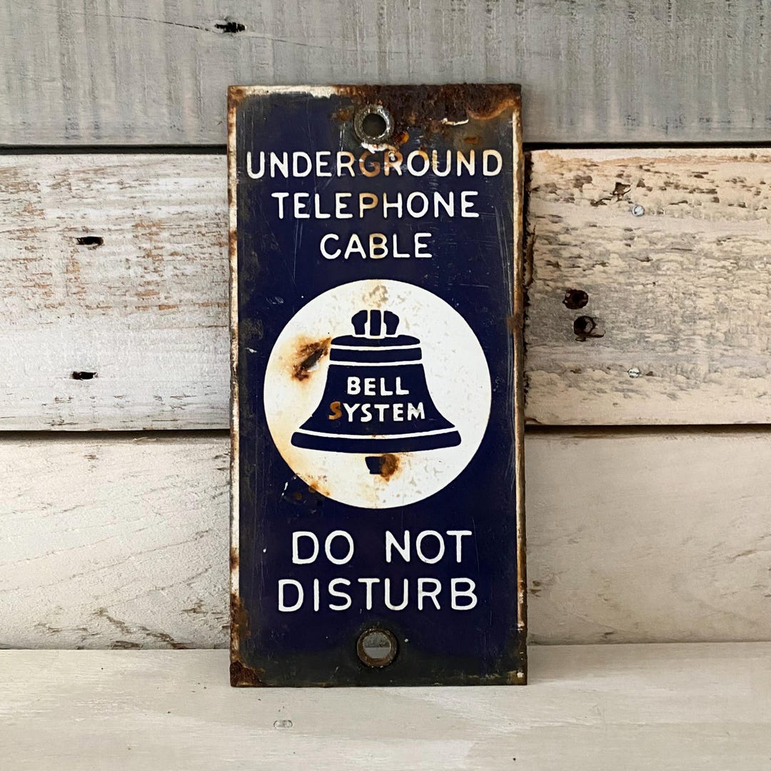 Bell System Sign - Vintage AT&T Porcelain Signs - Underground Telephone ...