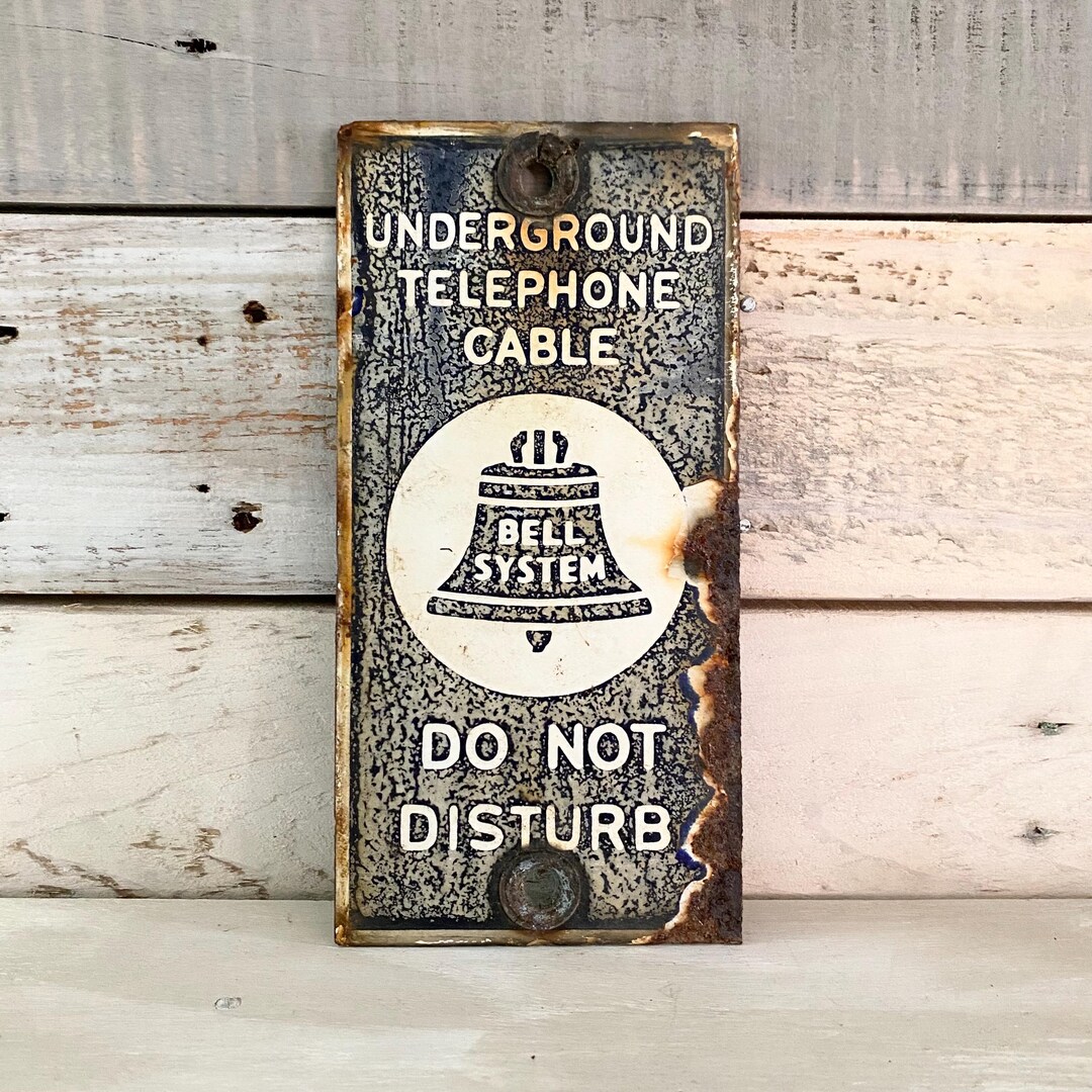 Bell System Sign - Vintage AT&T Porcelain Signs - Underground Telephone ...