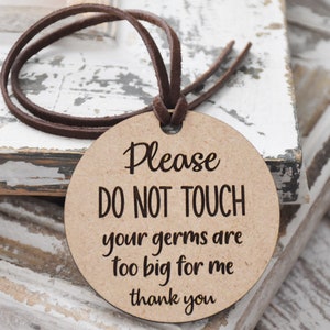 Do Not Touch Baby Car Seat Tag Your Germs Are Too Big For Me Stroller Sign Carseat Signs Newborn Baby Shower Gift Engraved Wood image 2