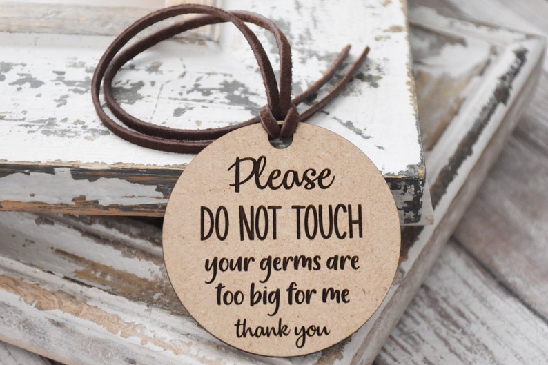 Do Not Touch Baby Car Seat Tag Your Germs Are Too Big For Me Stroller Sign Carseat Signs Newborn Baby Shower Gift Engraved Wood image 2