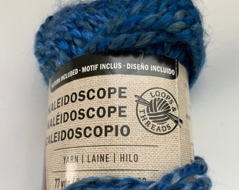 Kaleidoscope Yarn by Loops & Threads Sapphire, Blue Yarn, Blue Bulky Yarn, Blended Yarn, Blue Acrylic Yarn, Blue Wool Yarn, Shades of Blue