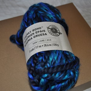 Loops and Thread Chunky Boho Yarn, Blue Lagoon Bohemia Yarn, Chunky Boho Yarn, Blue Yarn, Multi Coloured Yarn, Super Bulky Acrylic Yarn image 6