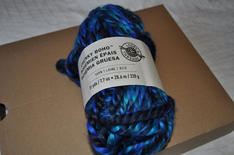 Loops and Thread Chunky Boho Yarn, Blue Lagoon Bohemia Yarn, Chunky Boho Yarn, Blue Yarn, Multi Coloured Yarn, Super Bulky Acrylic Yarn image 6