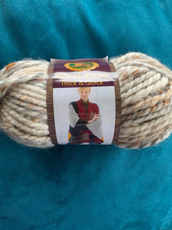lion brand wool ease thick and quick yarn, lot of 3. fossil color