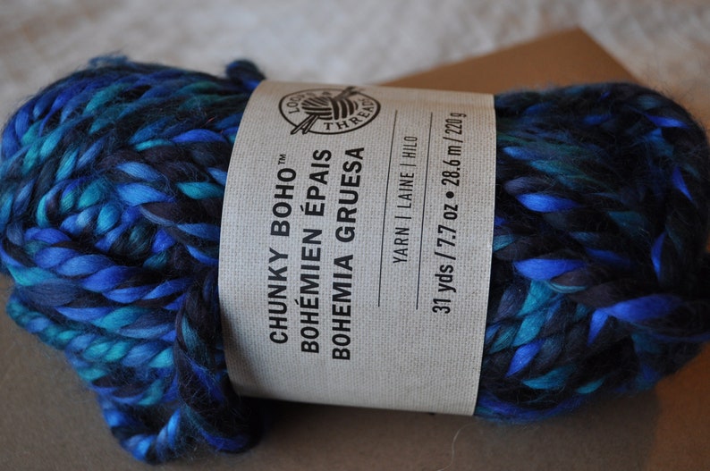 Loops and Thread Chunky Boho Yarn, Blue Lagoon Bohemia Yarn, Chunky Boho Yarn, Blue Yarn, Multi Coloured Yarn, Super Bulky Acrylic Yarn image 5