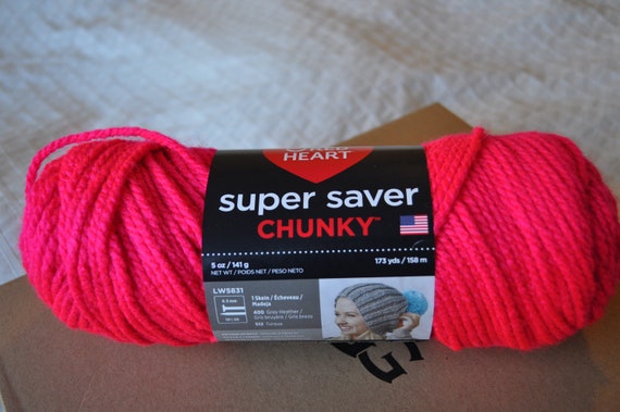 Red Heart Super Saver Chunky Yarn, Grenadine, Bulky Weight Yarn