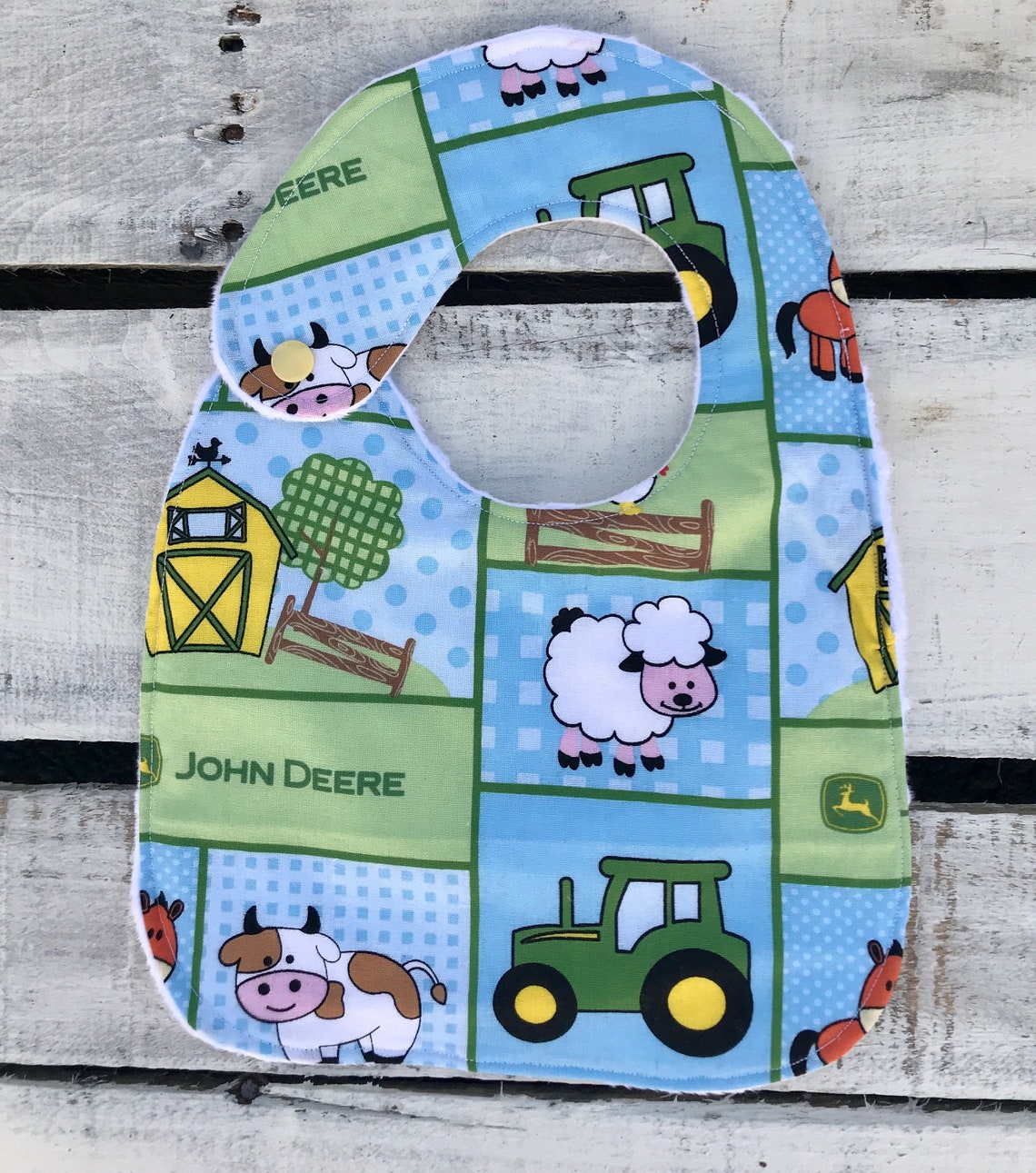 John Deere Bib John Deere Bib Set Tractor Bibs Baby Bibs Etsy