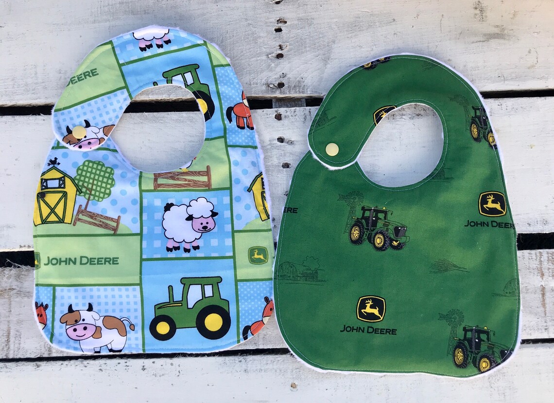 John Deere Bib John Deere Bib Set Tractor Bibs Baby Bibs Etsy