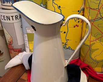 French Vintage Enamel Jug