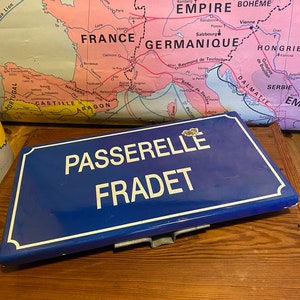 French Vintage Rue Street Sign