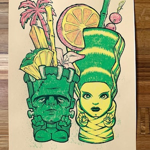 TIKI FRANKENSTEIN & BRIDE - by Steve Chanks