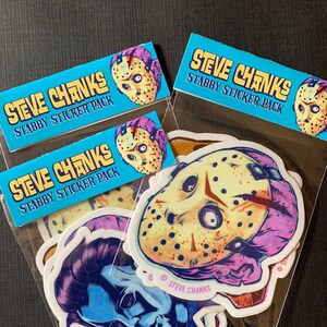 Stabby Sticker 4 Pack - Monster Head Stickers  - by Steve Chanks