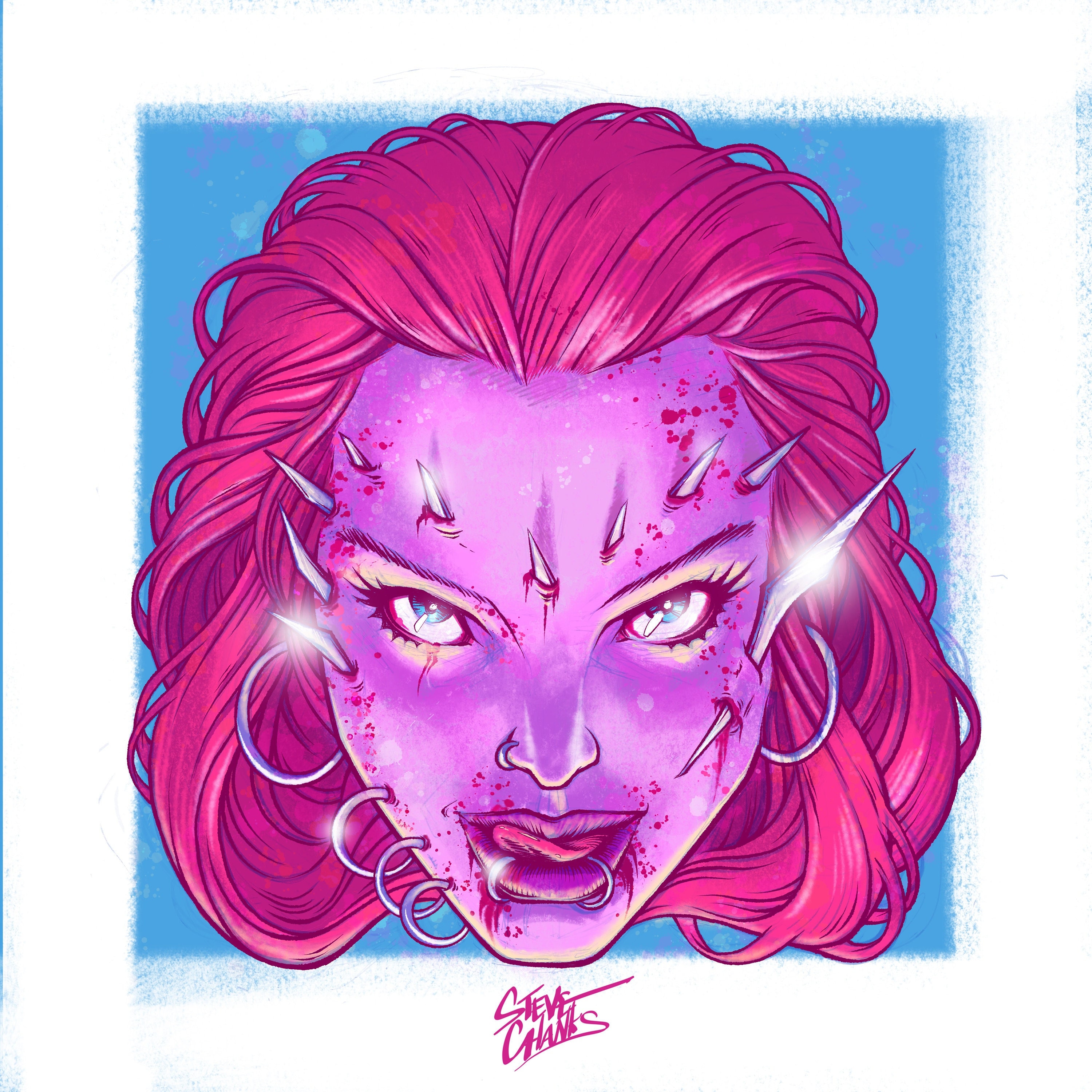Julie Walker - RETURN of the LIVING DEAD 3 - Monster Head Print