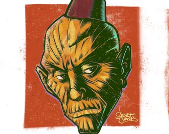 THE MUMMY - Monster Head Print - by Steve Chanks