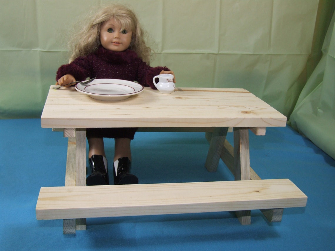 Picnic Table Handmade for American Girl Sized Dolls Etsy