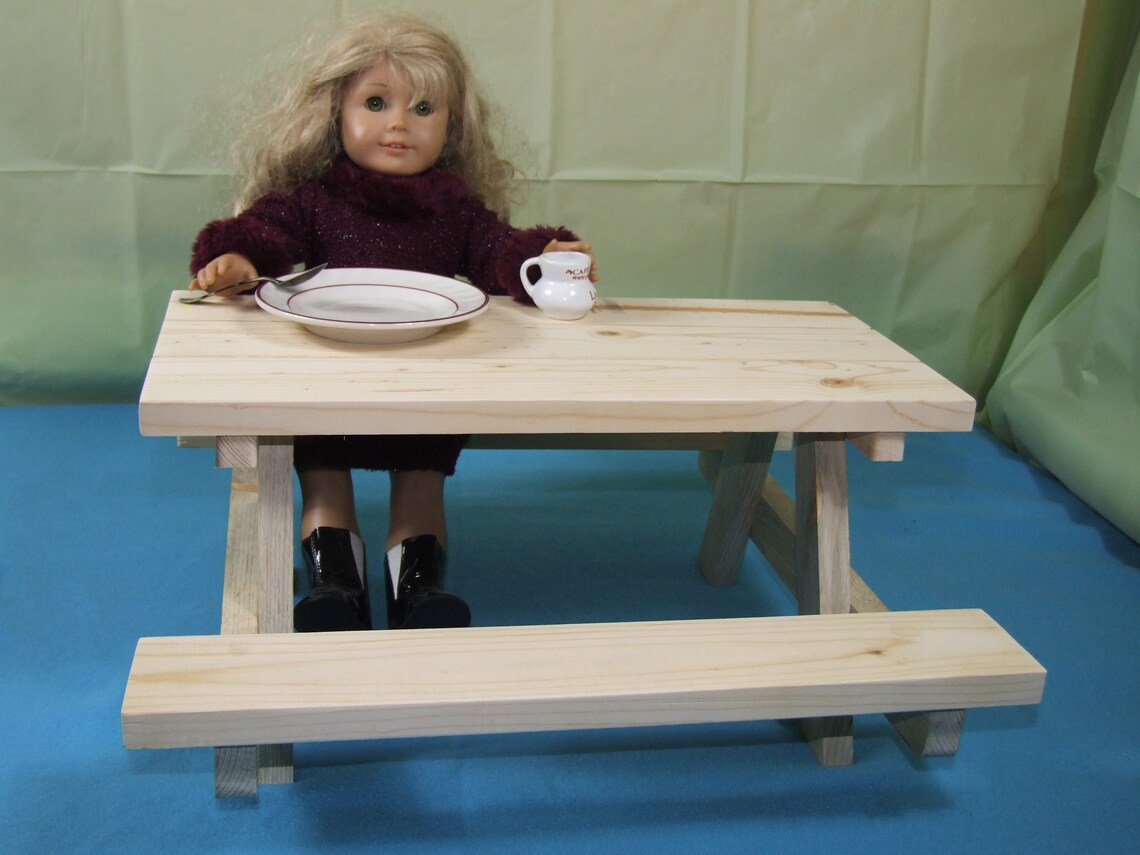 18 Doll Furniture Picnic Table Handmade for American Etsy