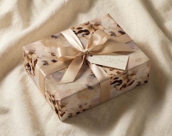 Leopard Print Wrapping Paper Birthday Luxury Tortoiseshell Gift Wrap Neutral Beige Marble Animal Pattern Tan Wedding Brown Bridal Shower