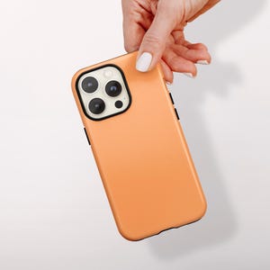 Solid Orange Phone Case Protective iPhone Case Personalized Gift Idea Matte Tough Phone Case for Samsung Classic Understated Affordable Gift