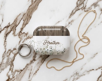 Personalized Wildflower Airpod Case for Airpod Pro Gift for Girlfriend Gift Idea for Her Custom Cases Protective with Keychain Airpods Pro