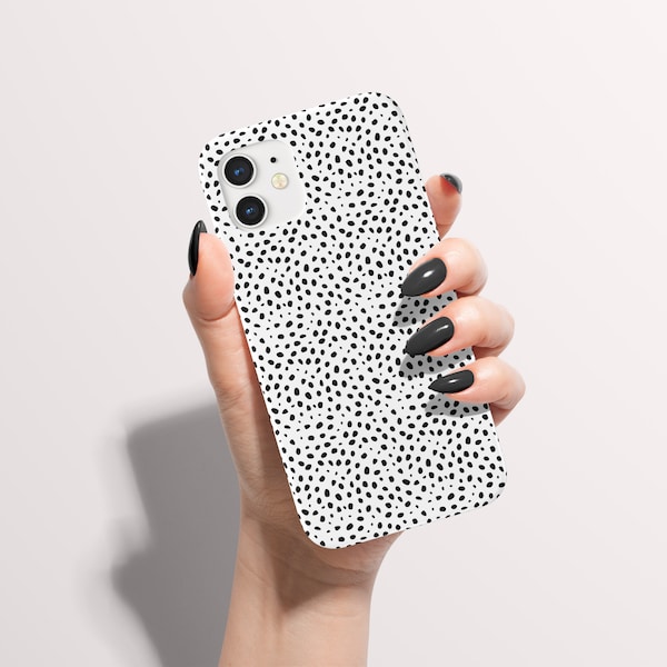 dalmation dots phone case, initial phone case with dots, iPhone 15 11 12 13 14 Pro Max Case, Galaxy s20 s21 s22 s23 plus ultra case