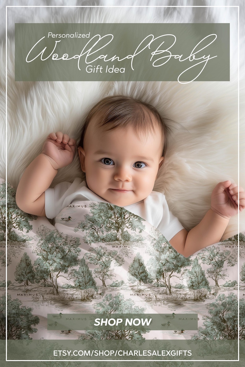 Personalized Duck Swaddle Blanket Mallard Print Custom Name Baby Boy Gift Woodland Nursery Decor Present Southern Mom Newborn Coming Home image 13