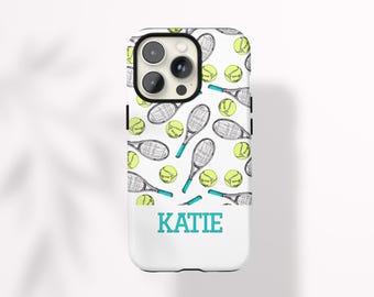 Personalized Tennis Phone Case Custom Tennis Gift for Tennis Lover Tennis Player Gift Under 30 Gift for Tennis Girl iPhone Case for Galaxy