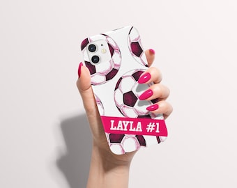 Custom Phone Case for Sporty Girl Personalized Gift Soccer Player Girly Case for Phone Gift Under 30 iPhone 16 Pro Max Samsung Phone Cases