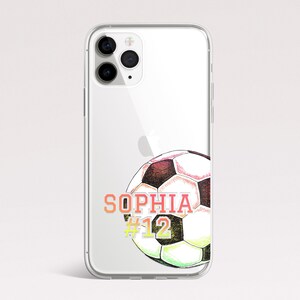 Custom Soccer Phone Case Personalized Soccer Phone Case Soccer Gift Iphone 15 Iphone 15 14 Iphone Pro Max Iphone 13 Galaxy Phone Case
