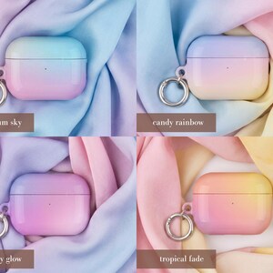 Gradient AirPod Case Pastel Ombre Airpods Case with Keychain Hard Rainbow Airpods Pro Case AirPod Gen 1 & 2 Case Pretty AirPod Case image 6