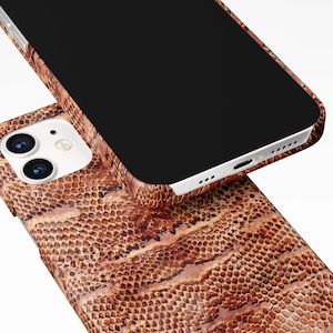 Cardholder Case for iPhone 13 Pro in Genuine Python - Borsalino Brown /  Steel 316