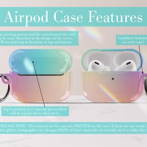 Gradient AirPod Case Pastel Ombre Airpods Case with Keychain Hard Rainbow Airpods Pro Case AirPod Gen 1 & 2 Case Pretty AirPod Case image 2