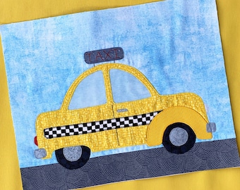 Retro Taxi Quilt Block PDF Pattern
