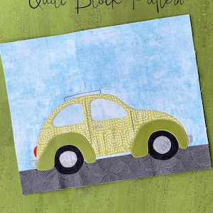 Retro Beetle Quilt Block PDF Pattern