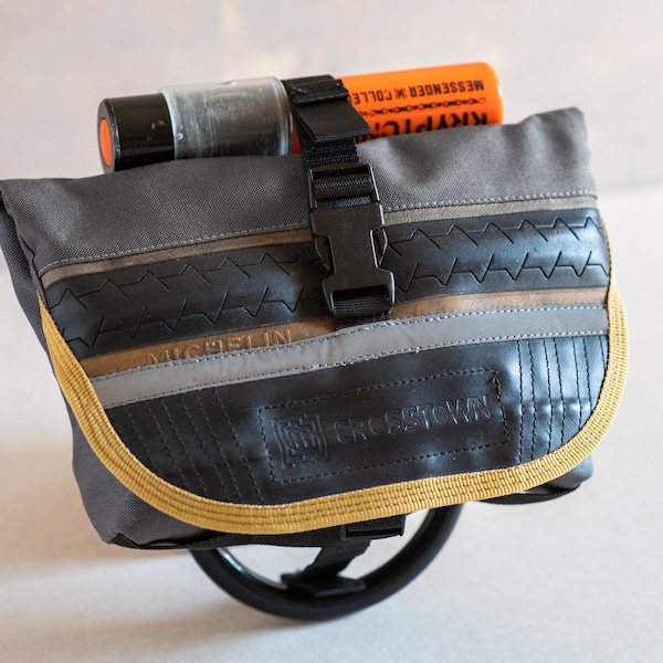 VEGAN hip bag with U lock holster made from recycled tire and CORDURA, daypack, EDC pouch