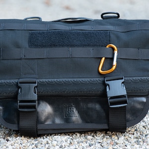 Waterproof Bicycle Messenger bag, made from Black Cordura 1000D fabric, motorcycle backpack, commuter sling bag, crossbody backpack,